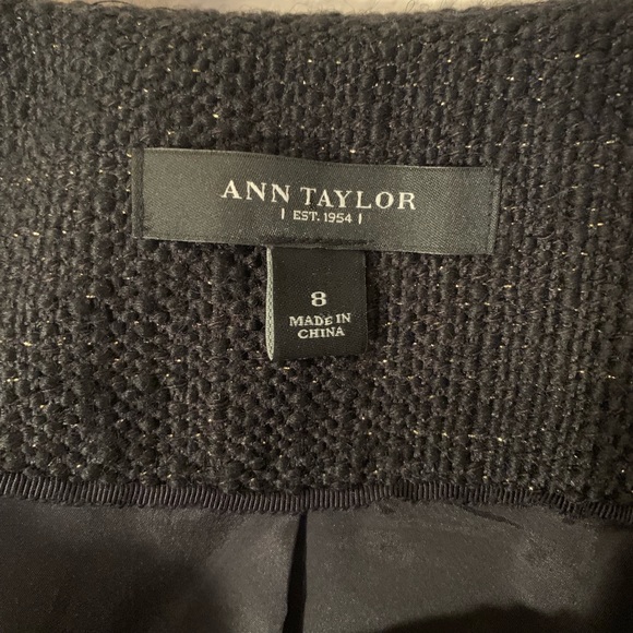 Ann Taylor Black and Gold Moto Blazer Sz 8 - Picture 2 of 6